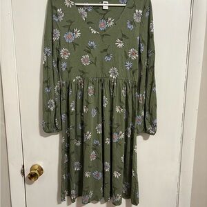 Old Navy Floral Green Dress